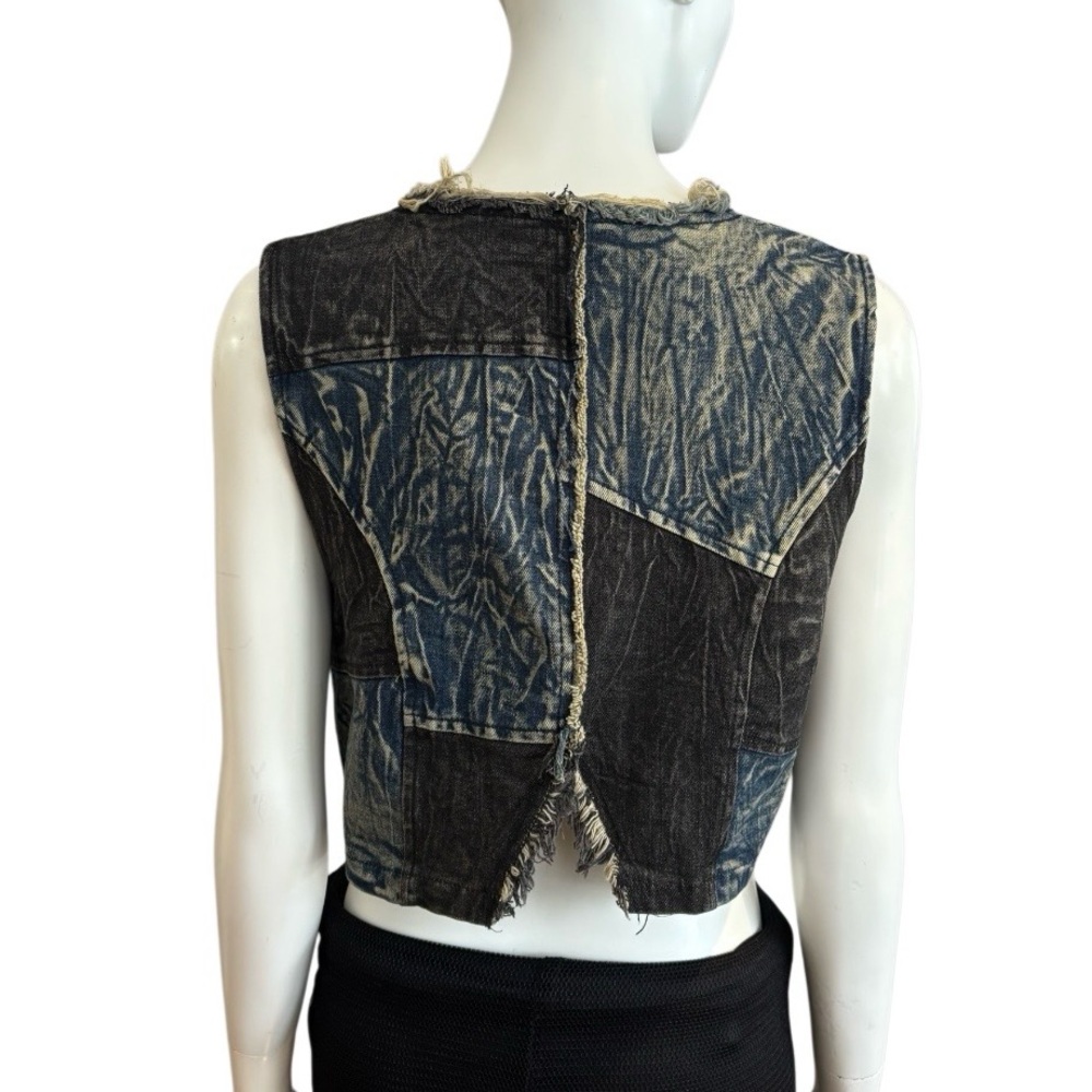 Patchwork Denim Vest - Picture 3 of 9